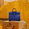 爱马仕 Birkin 20cm 限量版小房子 宝蓝色 Epsom拼鳄鱼皮 顶级全手缝工序