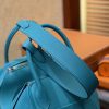 爱马仕 Lindy琳迪包 孔雀蓝 德国进口togo牛皮 全手工缝制 银扣 30cm