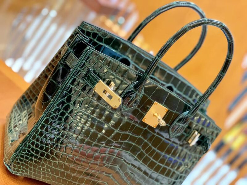 爱马仕 Birkin 30cm 祖母绿 金扣 一级皮湾鳄鱼皮 臻品级别 - Image 3