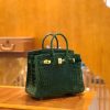爱马仕 Birkin 25cm 祖母绿 进口一级尼罗鳄鱼皮 蜡线 全手工缝制