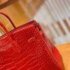 爱马仕 Birkin 铂金包 法拉利红 美洲鳄鱼皮 品相佳 金扣 25cm