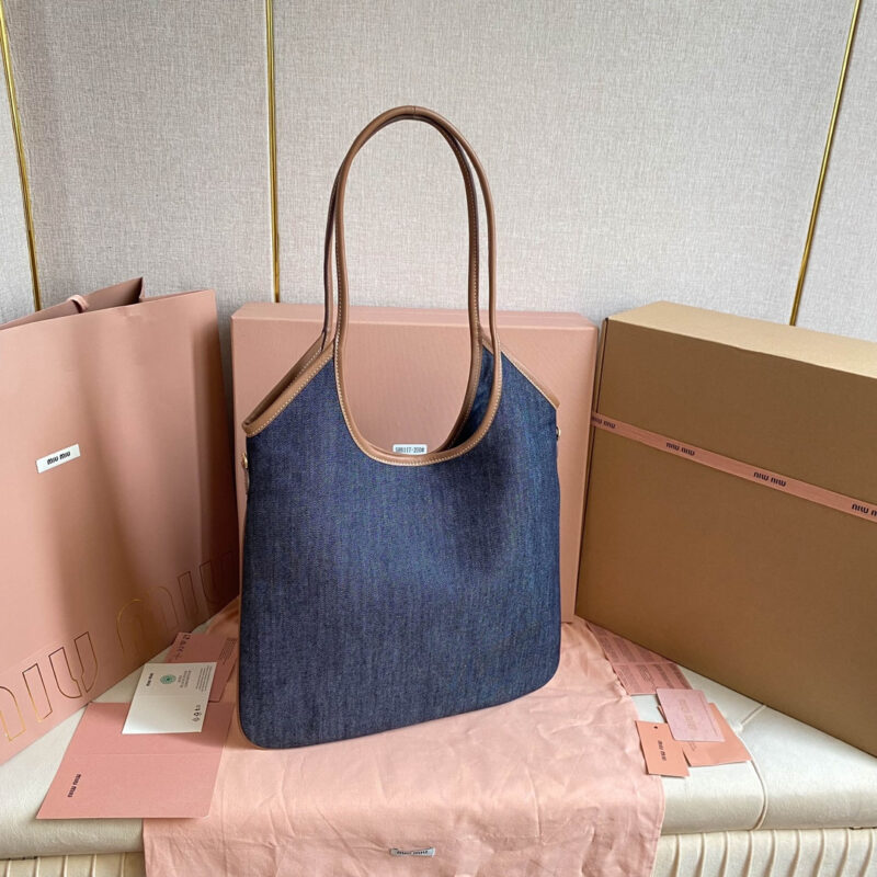 miumiu缪缪*IVY系列5BG231限定款Tote包牛仔布免检版 - Image 5