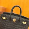 爱马仕 Birkin 25cm 石墨灰 一级尼罗鳄鱼皮 金扣 原版蜜蜡线 顶级手缝