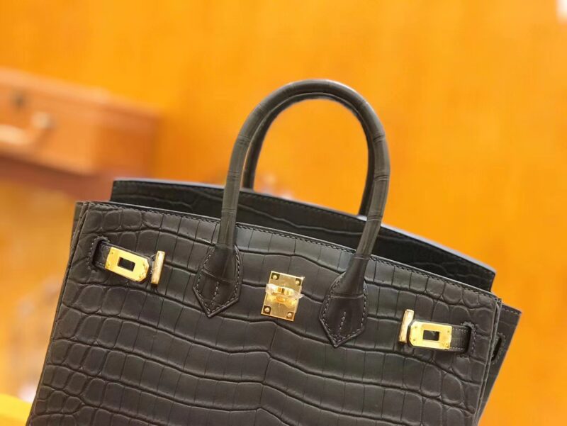 爱马仕 Birkin 25cm 石墨灰 一级尼罗鳄鱼皮 金扣 原版蜜蜡线 顶级手缝 - Image 4