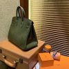 3ee82db960b6065.jpg 爱马仕 Birkin铂金包 橄榄绿 鱼仿蜥蜴皮 原版蜜蜡线 金扣 25cm