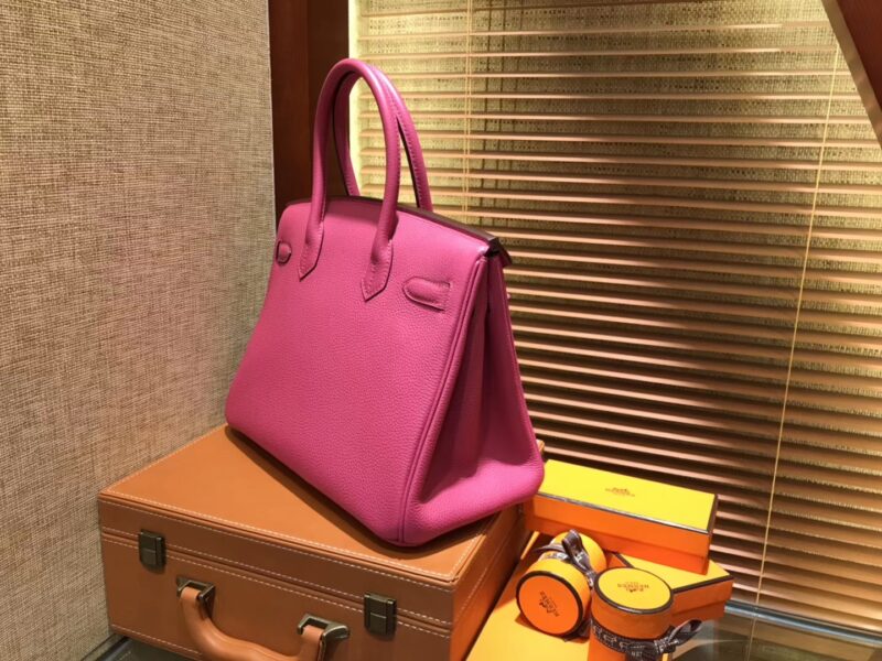 爱马仕 Birkin 30cm ( 铂金包) Togo小牛皮 玉兰粉 原版蜜蜡线 全手工缝制 - Image 7