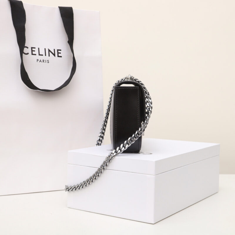 Celine*Triomphe系列手袋197993黑银免检版 - Image 3