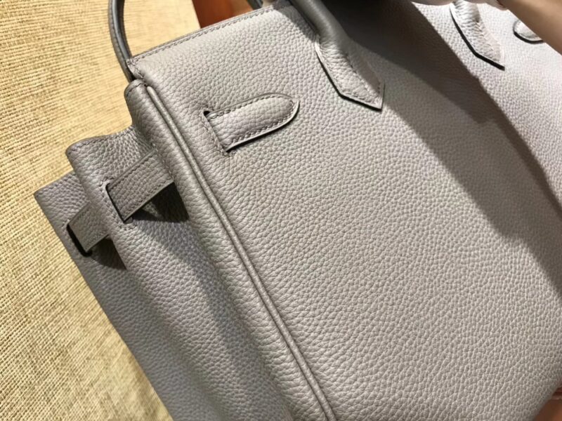 爱马仕 Birkin 30cm ( 铂金包) Togo小牛皮 锡器灰 原版蜜蜡线 全手工缝制 - Image 5
