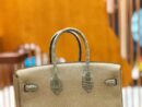 爱马仕 Birkin Touch 25cm 斑鸠灰 鳄鱼皮拼牛皮 全手工缝制