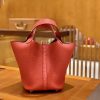 爱马仕 Picotin 18cm 大红色 Togo牛皮拼鸵鸟皮 银扣 全手工缝制 现货供应