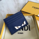 FENDI 芬迪 小怪兽金属眼睛 2JOURS 罗马牛皮卡片夹 蓝色