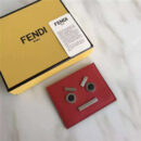 FENDI 芬迪 2017新款 face 小牛皮三夹层卡片套 红色