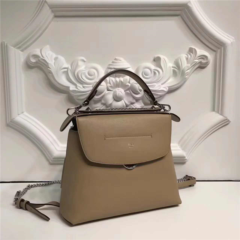 Fendi 芬迪 T台秀场同款 BACK TO SCHOOL背包系列 单肩斜跨两用 杏色
