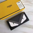 FENDI 芬迪 2017新款 小怪兽眼睛 真皮精美小牛皮长款皮夹 黑色