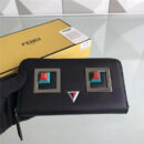 FENDI 芬迪 0215 2017新款 黑色环绕式拉链CONTINENTAL钱包 黑色
