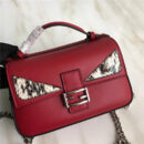 8765B FENDI 芬迪 时装秀DOUBLE MICRO BAGUETTE 链条包 红色