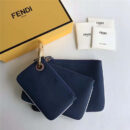 001 FENDI芬迪 F IS FEND 三套索环 小牛皮 手拿包 宝蓝色