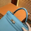 爱马仕 Kelly凯莉包 北方蓝 德国掌纹牛皮 进口原料 顶级手工缝制 金扣 28cm