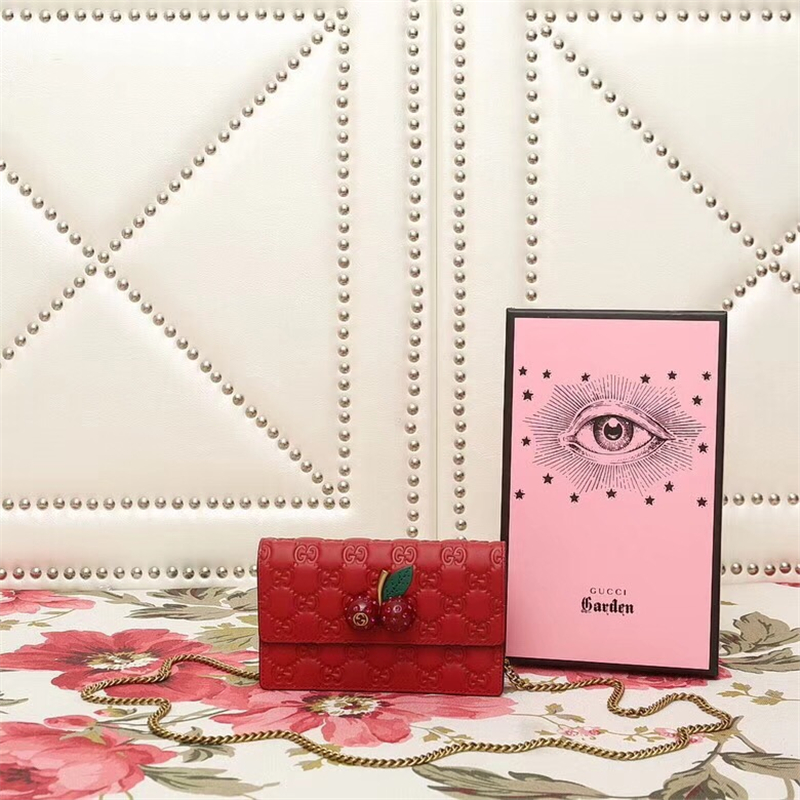481291 Gucci Garden纪念品 樱桃系列新款 Gucci翻盖包 古驰包包 红色