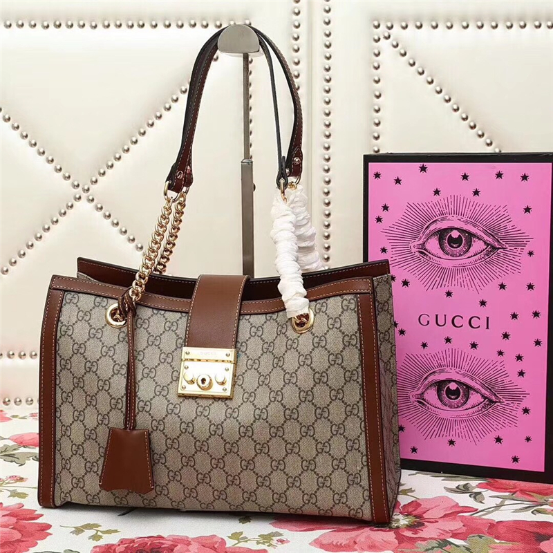 479197 Gucci女包 Gucci手提包 古驰包包 古驰双肩包 古驰大包 乌木色拼棕色