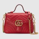 547260 Gucci GG Marmont系列迷你手提包 绗缝V型皮革 芙蓉红