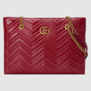 524578 GG Marmont系列 中号 双G 绗缝 购物袋 红色