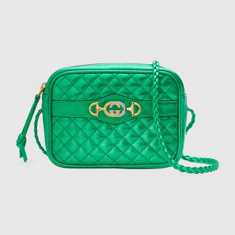 534950 GUCCI 层压皮革 色彩拼接 方形迷你手袋 绿色