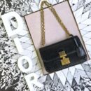 M5818 Dior Addict女包 小羊皮 藤格纹 翻盖式 迪奥手提包 宝蓝色