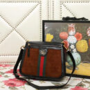 523658 Gucci Ophidia系列 拼皮绒面 织带 古驰女袋 双面肩包 黑啡