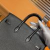 爱马仕 Birkin 25cm ( 铂金包) Togo小牛皮 拼鳄鱼皮 经典黑 原版蜜蜡线 全手工缝制