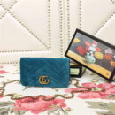 488426 Gucci女包 GG Marmont系列 天鹅绒 古驰链条包 Gucci斜挎包 湖蓝色