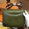 爱马仕 Constance 23cm 橄榄绿 仿蜥蜴皮 顶级手缝工艺 金扣