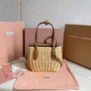 miumiu缪缪*5BA222柳条皮革手提袋免检吧