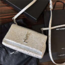 YSL女包 真皮 金属色系列 圣罗兰单肩包 YSL斜挎翻盖包 银色