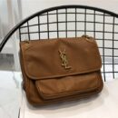 YSL圣罗兰 NIKI复古 旧半树膏皮 中号 YSL链条包 深棕色