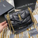 577476 YSL圣罗兰LOULOU PUFFER小号绗缝小羊皮手袋 黑色金扣
