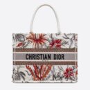 M1296 Dior Book Tote 小号手袋 白色迷彩配多色花卉刺绣