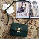 576388 Gucci女袋 Zumi系列 粒面皮革 互扣式G马衔扣 小号 Gucci肩背包 绿色