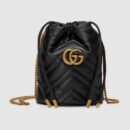 575163 Gucci GG Marmont系列迷你水桶包 Gucci圆筒包 黑色