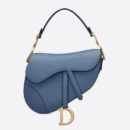 M0446 Dior Saddle手掌纹手提包 Dior官网女包马鞍包 海蓝色