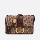 M9203 Dior 30 Montaigne 手袋 棕色 Oblique 印花