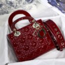 M0538 迪奥Lady Dior My ABCDior 手袋 漆皮藤格纹 樱桃红