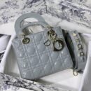 M0538 迪奥Lady Dior My ABCDior 手袋 漆皮藤格纹 灰色