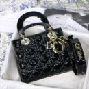 M0538 迪奥Lady Dior My ABCDior 手袋 漆皮藤格纹 黑色