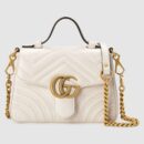 547260 Gucci GG Marmont系列迷你手提包 绗缝V型皮革 白色