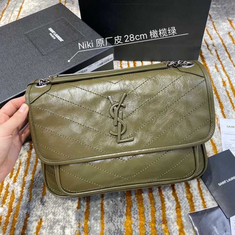 498894 YSL圣罗兰 Niki medium 28中号 进口原厂皮 橄榄绿