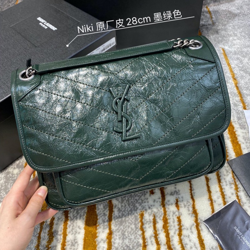 498894 YSL圣罗兰 Niki medium 28中号 进口原厂皮 墨绿色