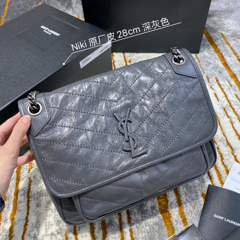 498894 YSL圣罗兰 Niki medium 28中号 进口原厂皮 深灰色