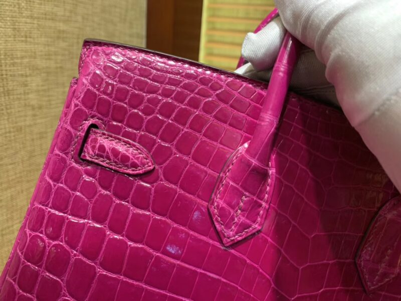 爱马仕 Birkin铂金包 天方夜谭紫 一级皮 尼罗鳄鱼 进口原料 顶级手缝工艺 25cm - Image 4