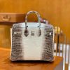 爱马仕 Birkin 铂金包 喜马拉雅 深色 特级品质 一级皮 尼罗鳄鱼皮 银扣 25cm